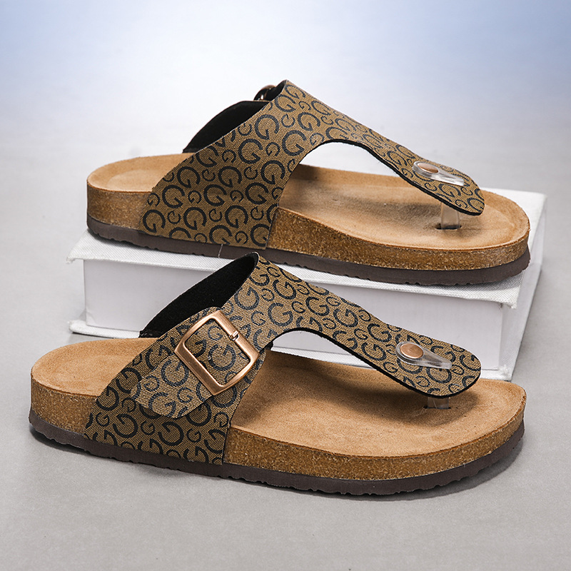 2025年新品男士软木拖鞋情侣勃肯鞋女式凉拖跨境爆沙滩鞋学生潮鞋