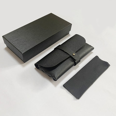 Hot-selling, trendy, high-end leather eyewear case—complete packaging set featuring a top-and-bottom design, perfect for portable sunglasses and stylish shades. Wholesale available!