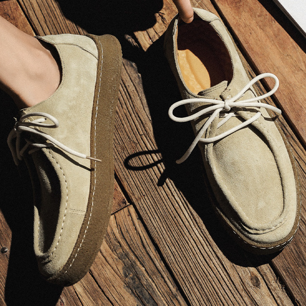 Men's shoes, new trendy men's casual leather shoes, Korean version, trendy and versatile suede board shoes, British styl