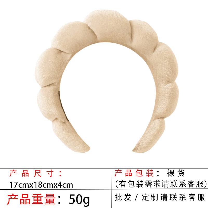 跨境海绵云朵发箍批发高颅顶高级感毛巾布麻花女士洗脸手腕带头箍|undefined