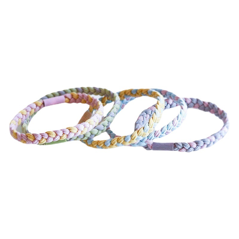 Banda de goma cuerda de pelo banda de pelo al por mayor simple cuerda de pelo tejido alta elasticidad alta cola de caballo verano cuerda de lazo de pelo pulsera no apretado