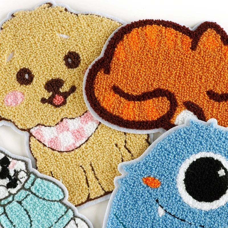 Computer embroidery label embroidery patch clothing accessories without glue-back patch cartoon towel embroidery animal hand sewing cloth patch