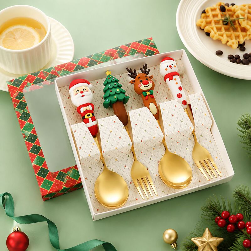 Cross-Border Christmas Spoon and Fork Cutlery Set Cartoon Reindeer Santa Claus Christmas Tree Children's Holiday Gifts Wholesale Cross-Border Christmas Spoon and Fork Cutlery Set Cartoon Reindeer Santa Claus Christmas Tree Children's Holiday Gifts Wholesale