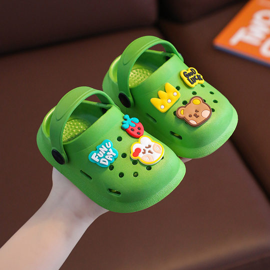Children's slippers summer girls' cute fruit indoor soft bottom non-slip boys' baby home closed toe sandals hole shoes