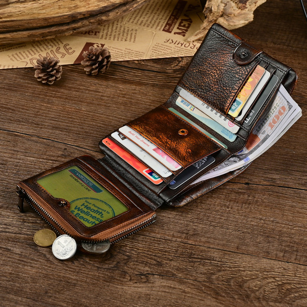 short leather wallet