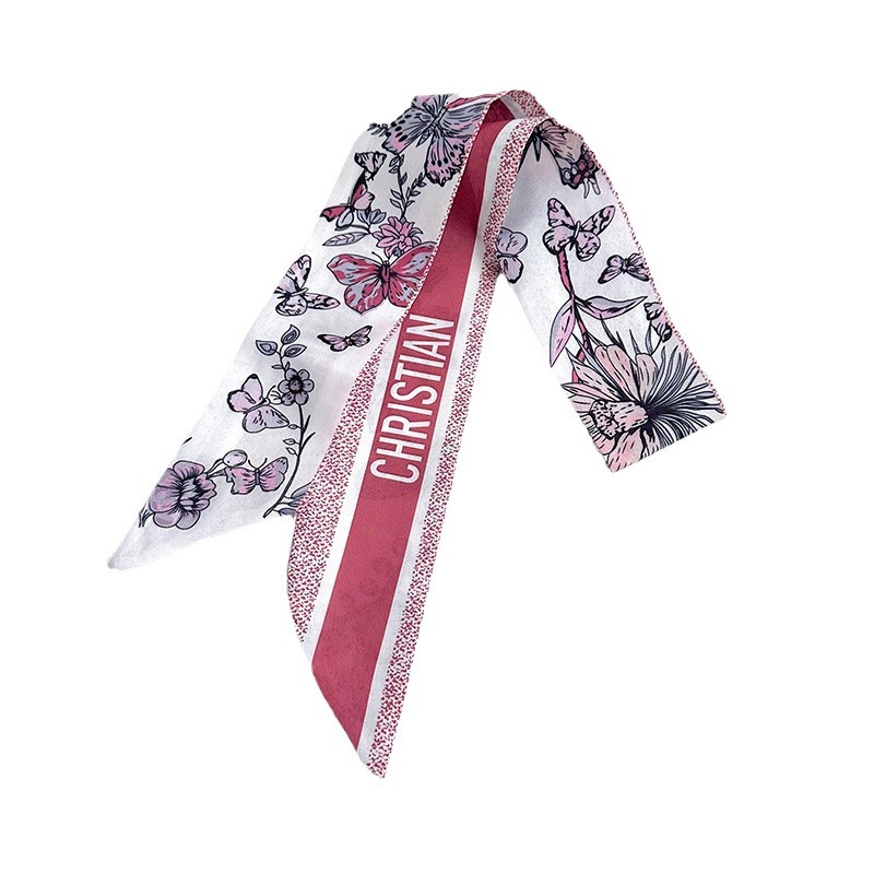 Moda larga bufandas de seda para mujeres, mano de bolsa, cinta, nueva sensación de alto nivel de flores, cinta de cabello de mariposa, cinta de cabello de cabello