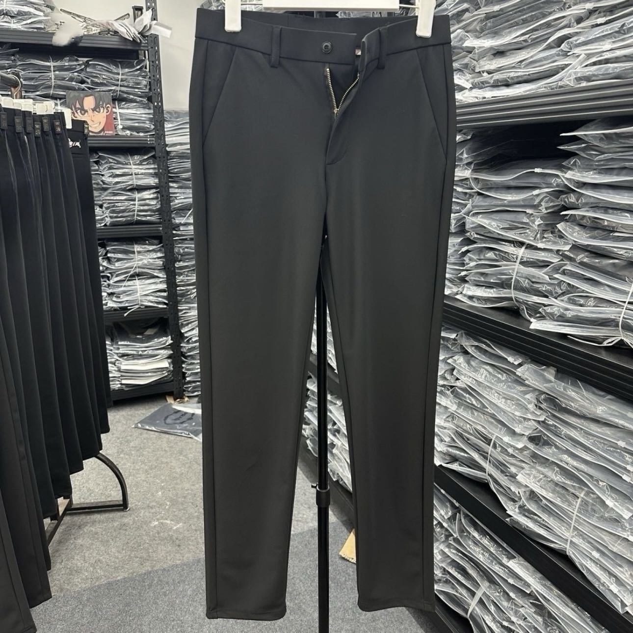 Milk Silk Nylon Dress Pants Business Drape New Spring and Autumn Men's Black Straight Versatile Slim Fit 25