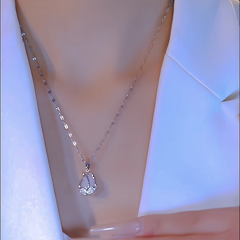 2025 新チューリップキャッツアイペンダントネックレス女性のライト高級ニッチシンプルなデザインジュエリー卸売多用途|undefined