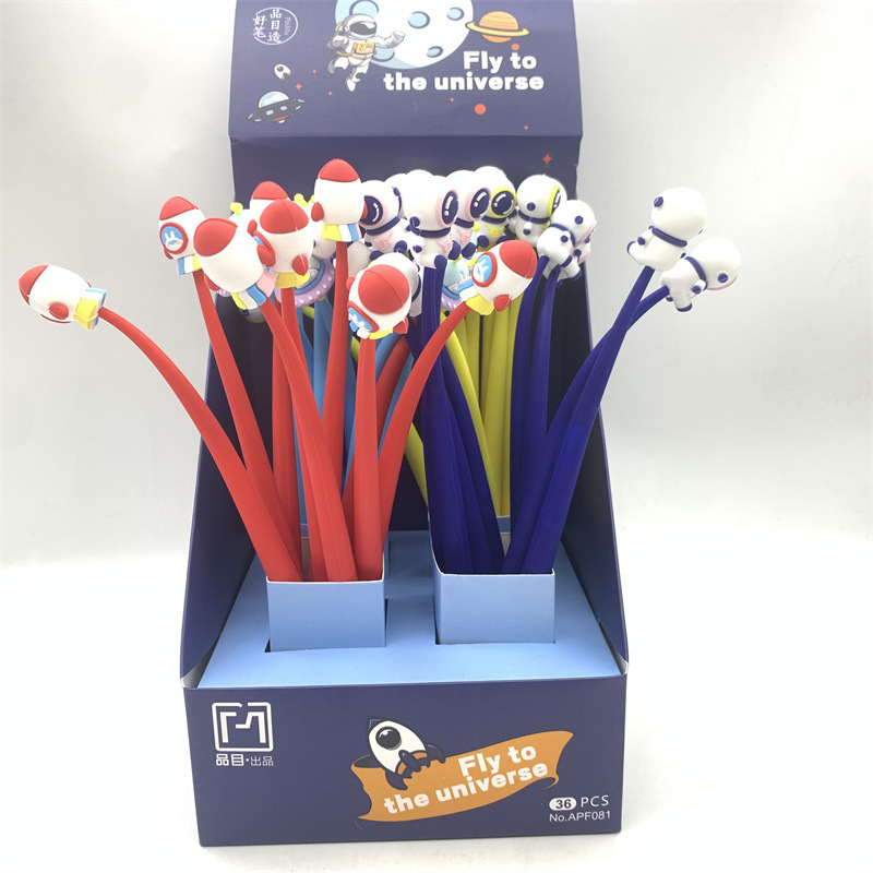 Tema del espacio pluma de gel lindo astronauta columpio pluma cohete nave espacial pluma de agua niño regalo