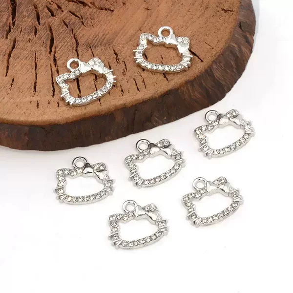 New style Chanel-inspired KT cat DIY alloy electroplated jewelry accessories, pendants, earrings, bracelets, and charms wholesale