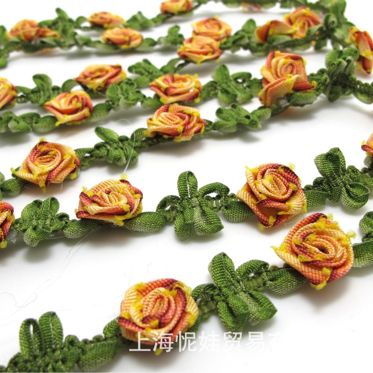 怩娃|【花带】玫瑰花朵|涤纶花|头饰装饰|童装玩具织带