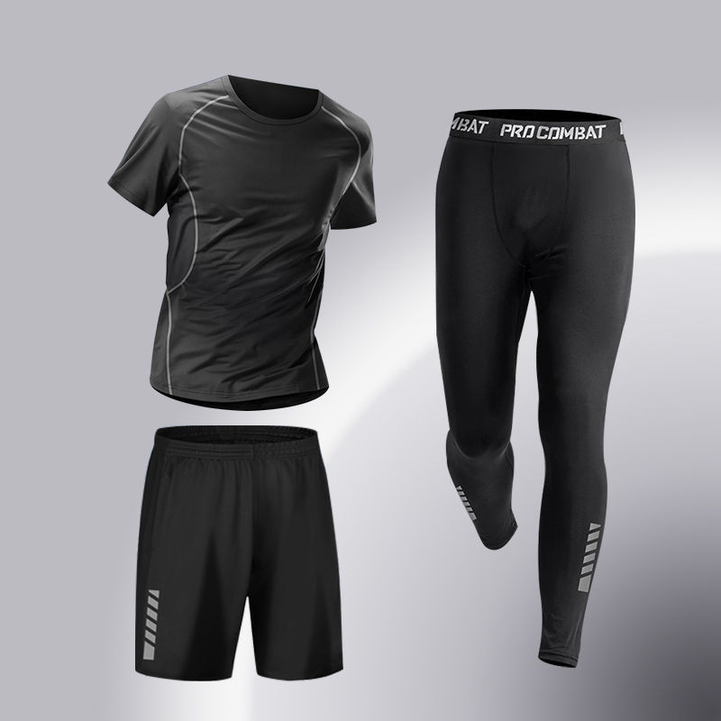 Ropa de fitness para hombres, traje de entrenamiento de baloncesto de alta elasticidad, traje deportivo de secado rápido, traje deportivo de corrida de la mañana, traje deportivo de bicicleta