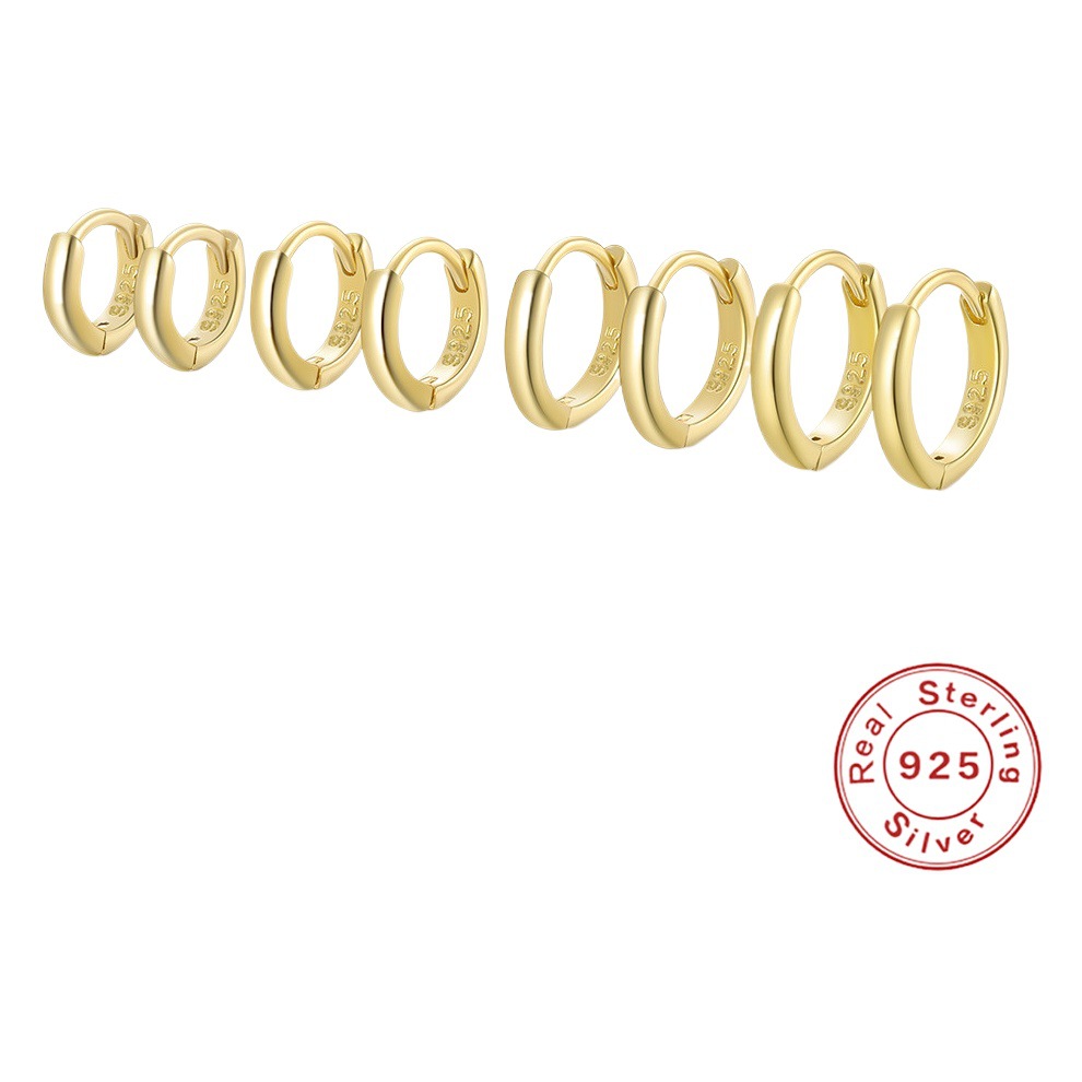 S925 plata esterlina INS paisaje minimalista oreja hebilla pendientes transfronterizos superventas anillo de oreja de todo fósforo Red de estilo rojo espárragos