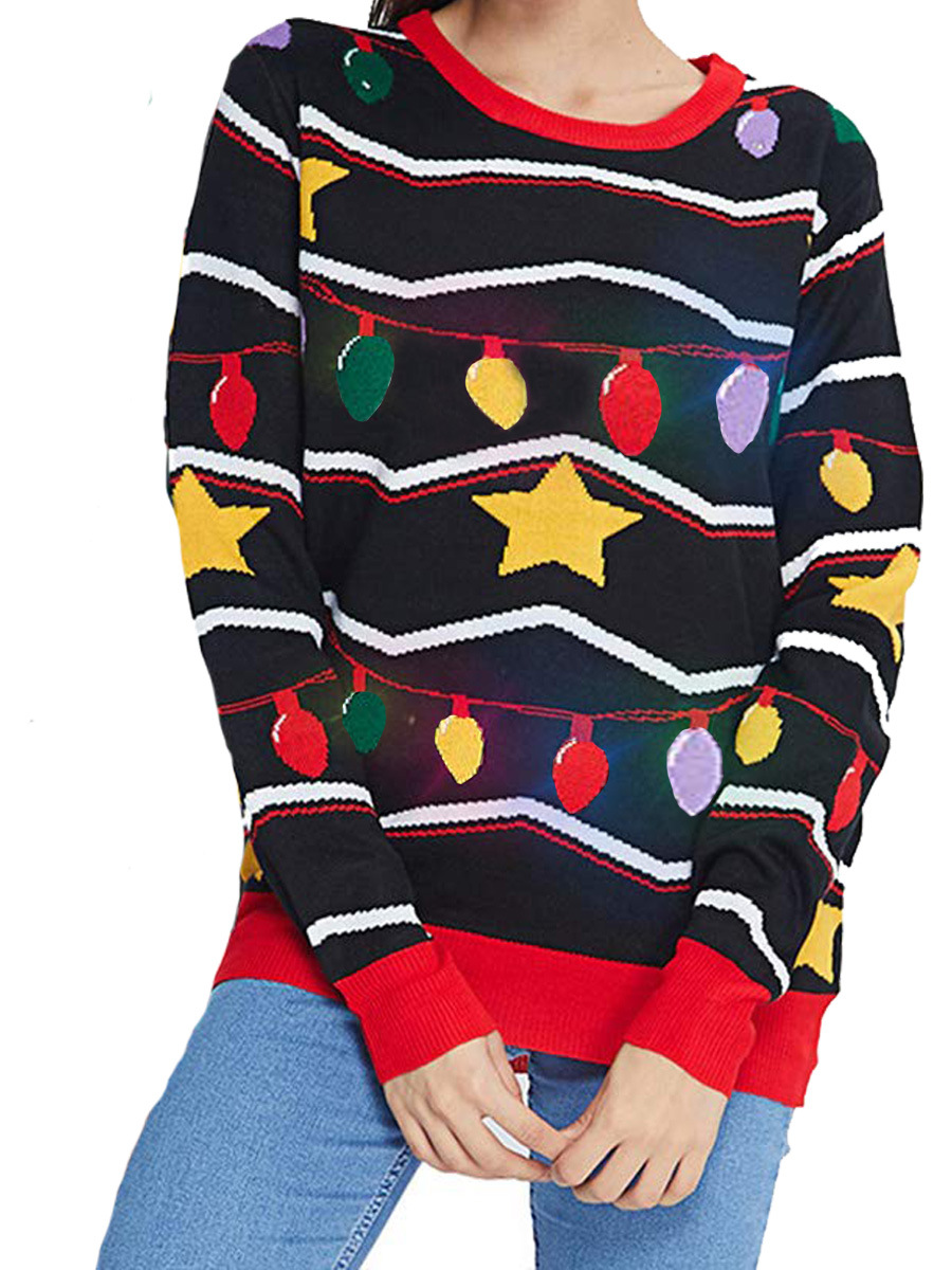 2024 popular UglySweater festival de navidad ChristmasSweater cuello redondo prendas de punto femenino
