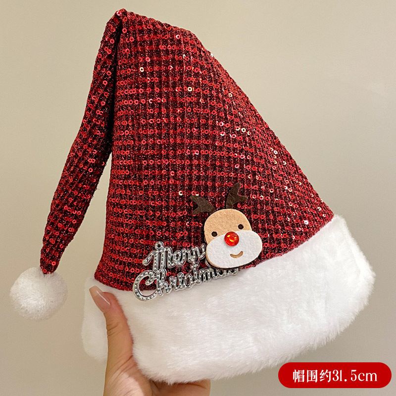 Europa y América lindo sombrero de Navidad niños adultos Santa Claus sombrero Regalo De vacaciones felpa muñeco de nieve sombrero al por mayor de vestir