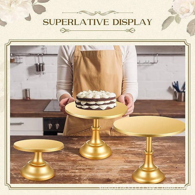 Soporte de pastel de oro para boda fiesta de cumpleaños traje pastel de hierro postre soporte de exhibición decoración del hogar base redonda