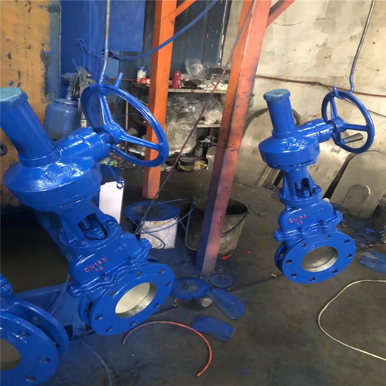 伞齿轮暗杆刀闸阀 DMZ573F-10C 煤气污水用暗板插板阀 DN150