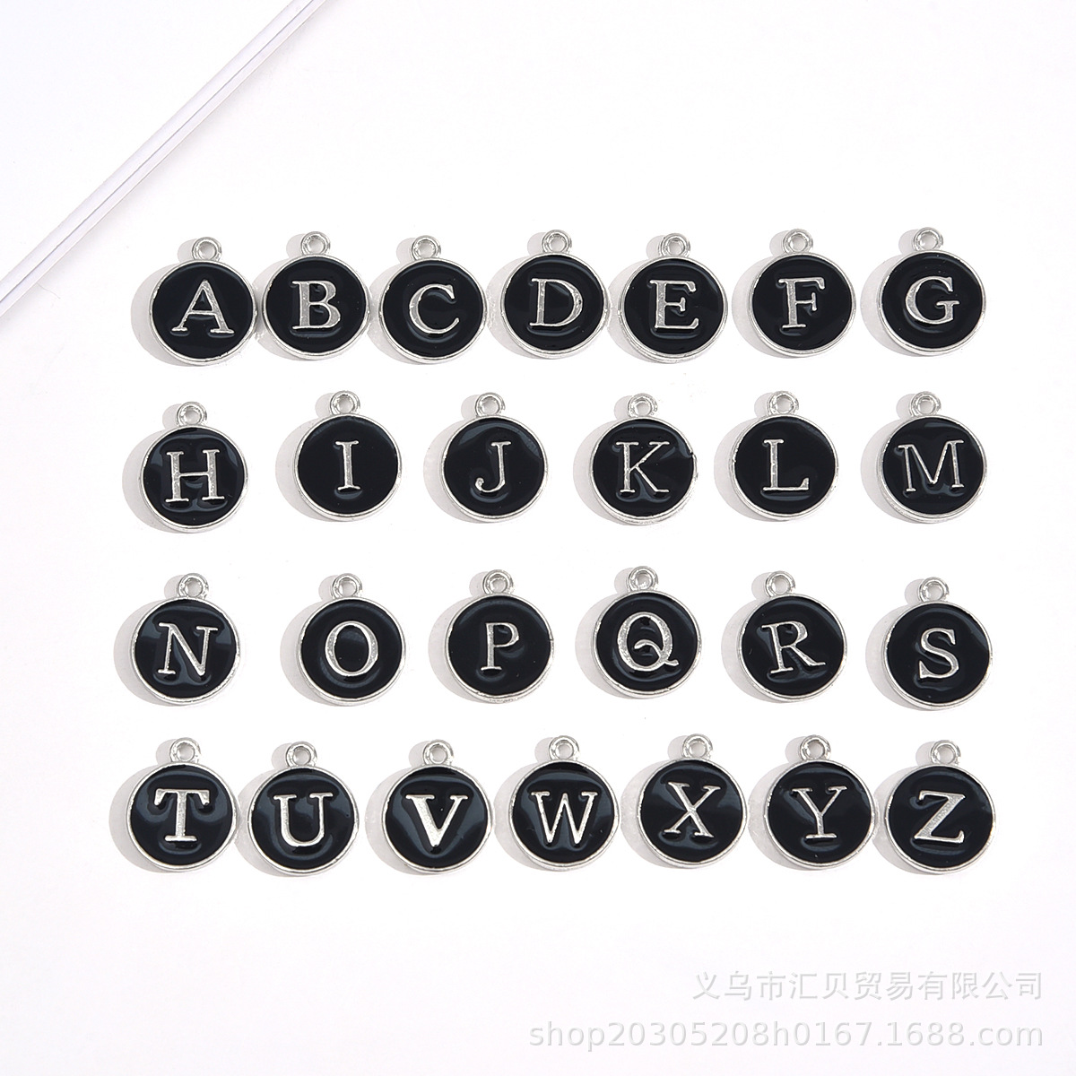 KC aleación de oro de doble cara goteo aceite 26 letras DIY multi-color traje joyería accesorios colgante collar accesorios al por mayor