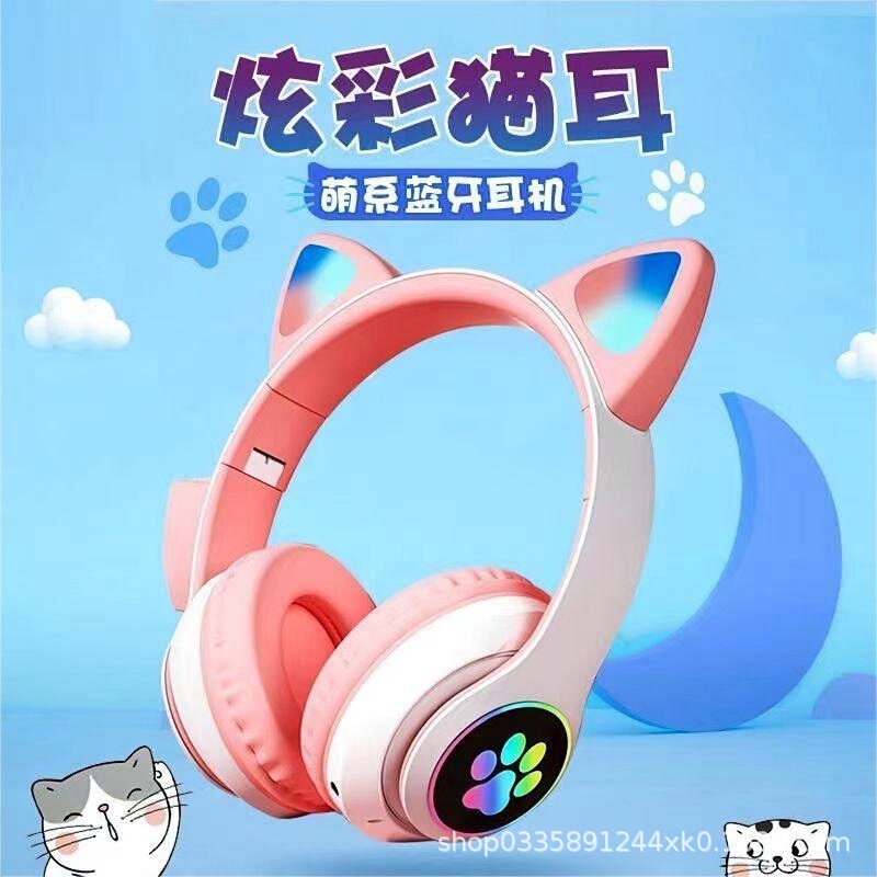 Popular Stn-28 Cat-Ear Head-Mounted Wireless Bluetooth Headphones with Light-Up Feature and Long Battery Life, Direct Sales from the Manufacturer Popular Stn-28 Cat-Ear Head-Mounted Wireless Bluetooth Headphones with Light-Up Feature and Long Battery Life, Direct Sales from the Manufacturer