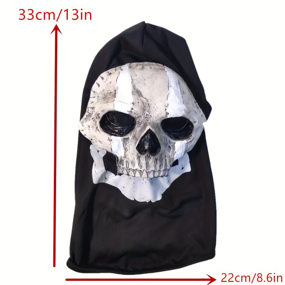 Máscara de calavera para la cabeza, máscara de personaje de juego de Halloween, máscara para fiesta de disfraces, máscara de terror.