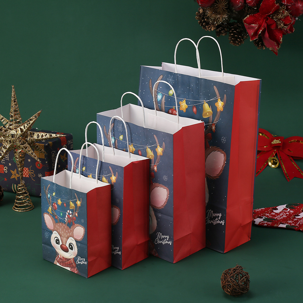 Leather Christmas capacious linen bag
