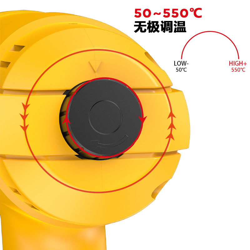 Fábrica de fuente industrial de visualización digital pistola de aire caliente soplador de aire caliente de dos velocidades regulador de temperatura pistola de cocción de automóviles pequeños productos transfronterizos