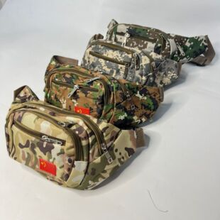 Red Flag Edition Waist Bag Fishing Luya Waist Bag 4 Pockets Camouflage Oxford Cloth Outdoor Entourage Bag Waist Bag Fishing Gear Bag