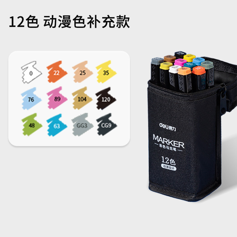 Delikemark pluma de doble cabeza pluma de acuarela aceitosa original conjunto especial para niños dibujo a mano animación arte