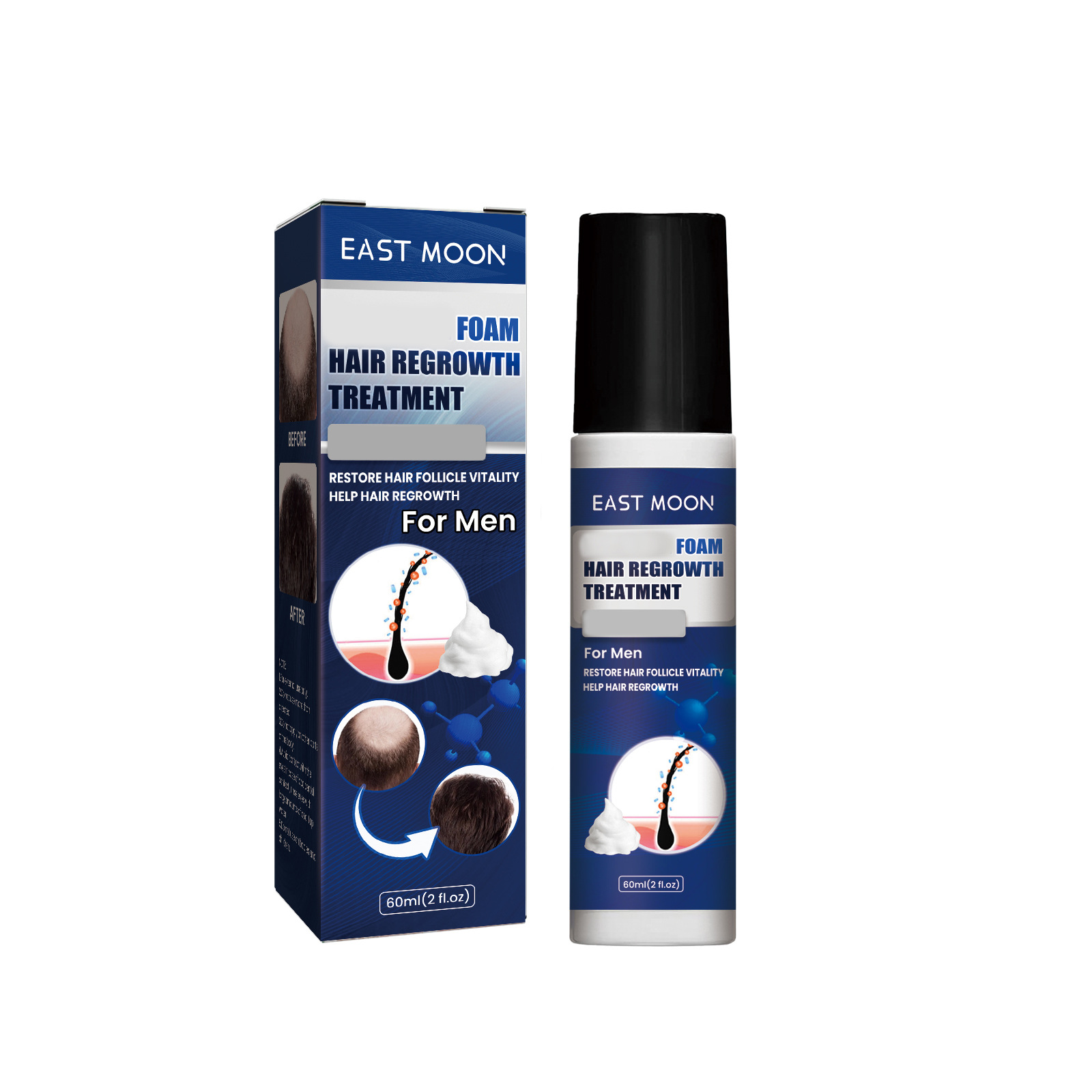 Moon Men's East foam Agent Chest Hair Beard Hairline Thick Growth Nutrition Liquid         line_voghion.com