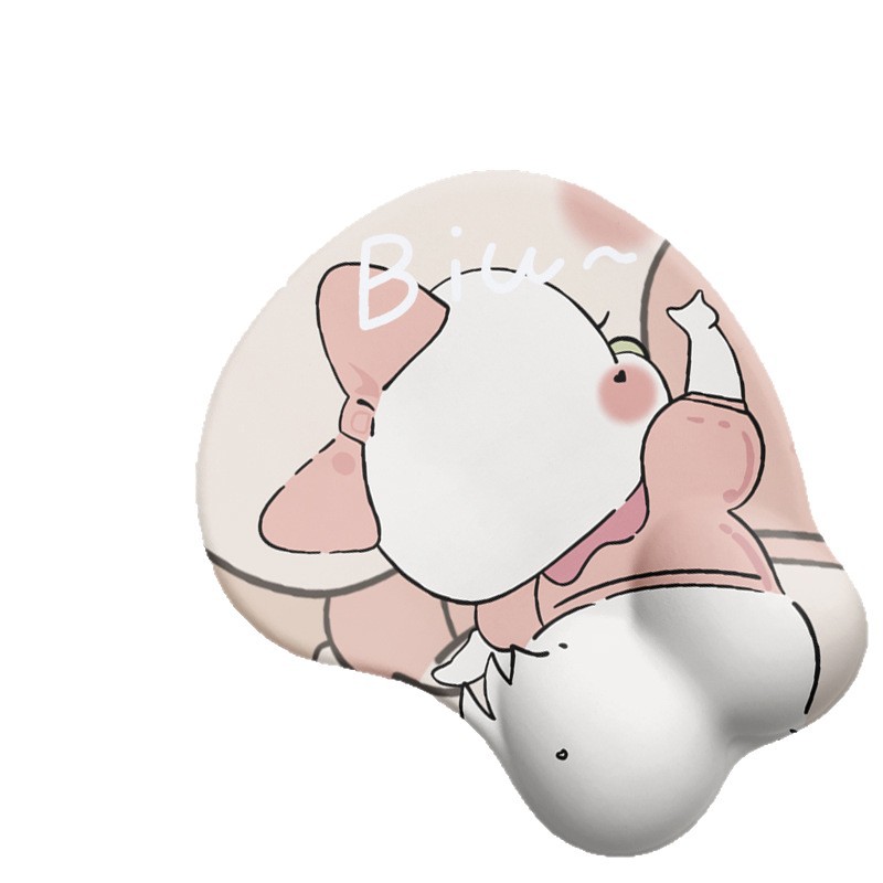 Protector de muñeca 3D lindos dibujos animados computadora portátil de oficina es memoria algodón muñeca de goma protector de muñeca de color sólido