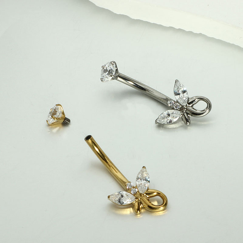 Labret piercing jewelry detail image