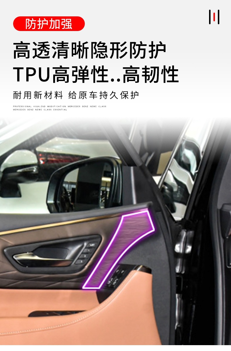 Suitable for 24-25 Toyota Alfa/Wilfa Center Console Interior Modification Paint Transparent Tpu Protective Film