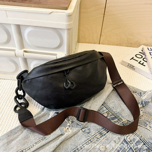 2024 New Bag Spring Crossbody Bag High-end Sense Niche Saddle Bag Fashionable All-match Chain Women's Chest Bag Waist Bag