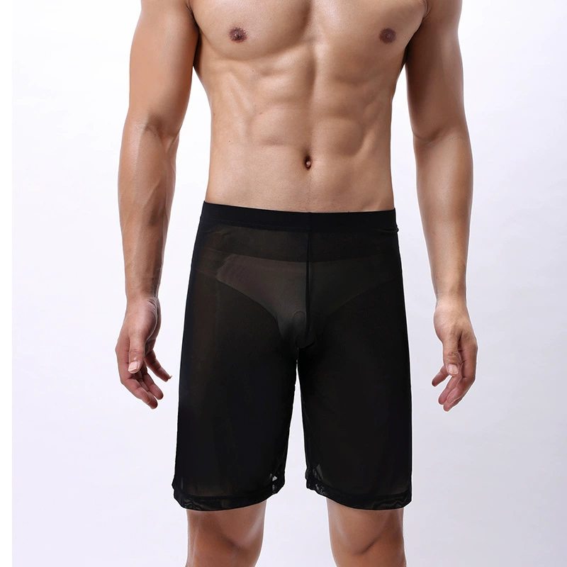 Sexy ultra thin mesh underwear, elastic breathable long trousers