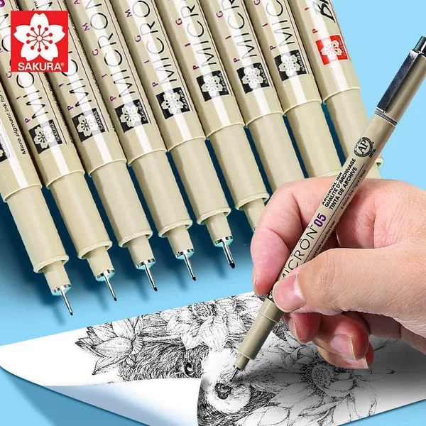 Japanese Sakura Sakura needle pen, sketch pen for manga design, hand-drawing, waterproof line tracing, art drawing