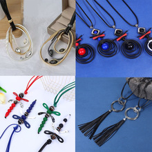 跨镜挂绳编织长款项链女外贸挂件几何夸张复古毛衣链创意流苏饰品