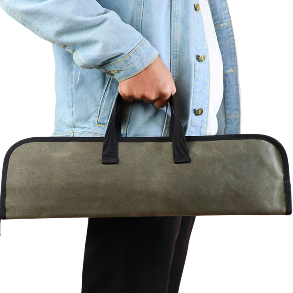 Bolsa portátil y duradera para cuchillos con capacidad para 4 cuchillos, bolsa de almacenamiento de herramientas para catering, escuela, formación de estudiantes y kit de herramientas de cocina.