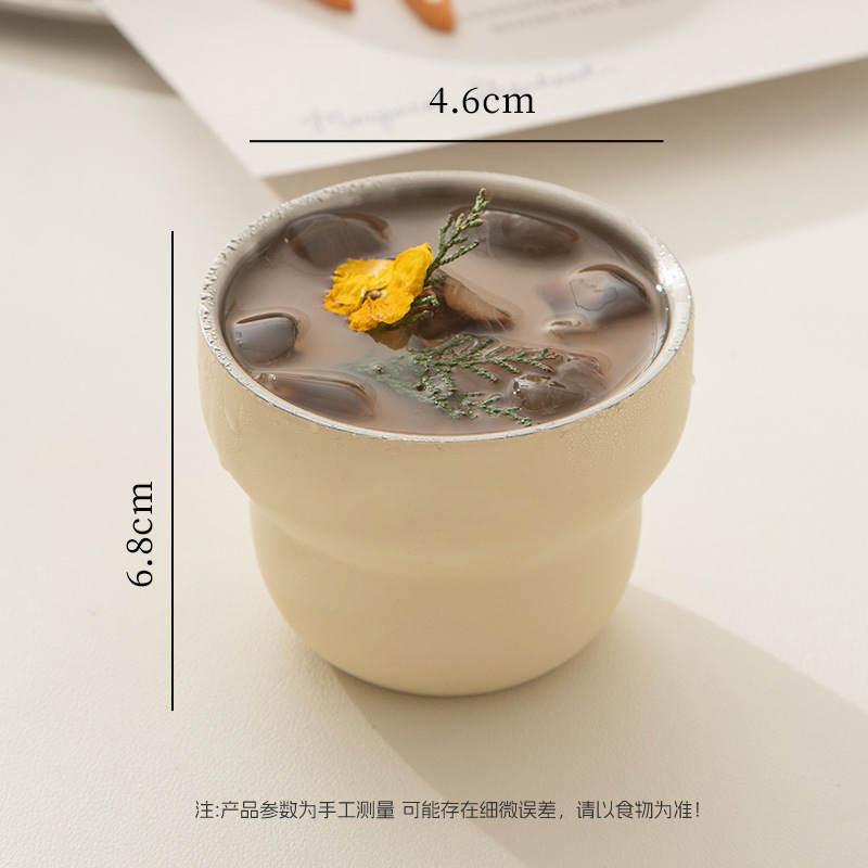 Taza de acero inoxidable de nicho superior Taza de agua potable doméstica Taza de menú Taza de mano Taza de café Latte