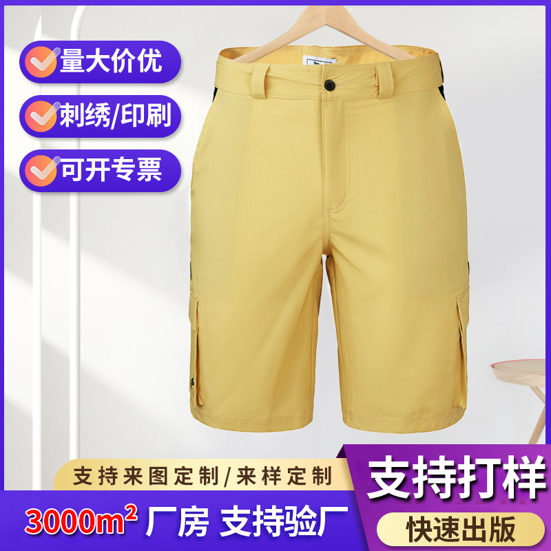 Embroidered Fishing Shorts Summer Men's All-match Cool Straight Loose Shorts Simple Men's Casual Pants Wholesale