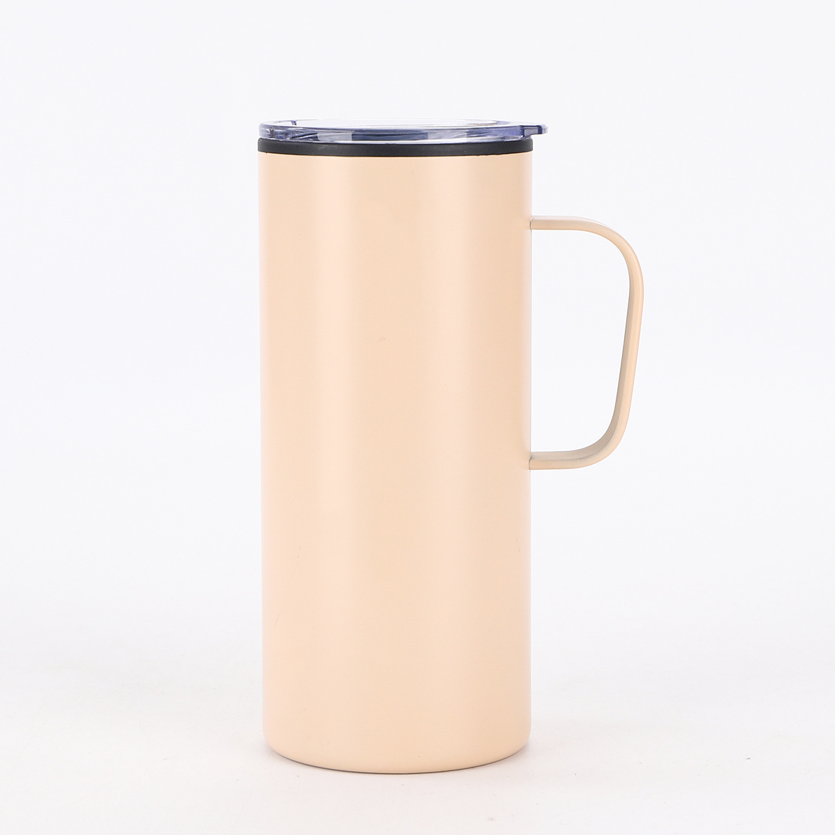 Inventario de 24oz taza de plástico de gran capacidad con mango taza de agua portátil al aire libre taza de café de oficina con tapa creativa