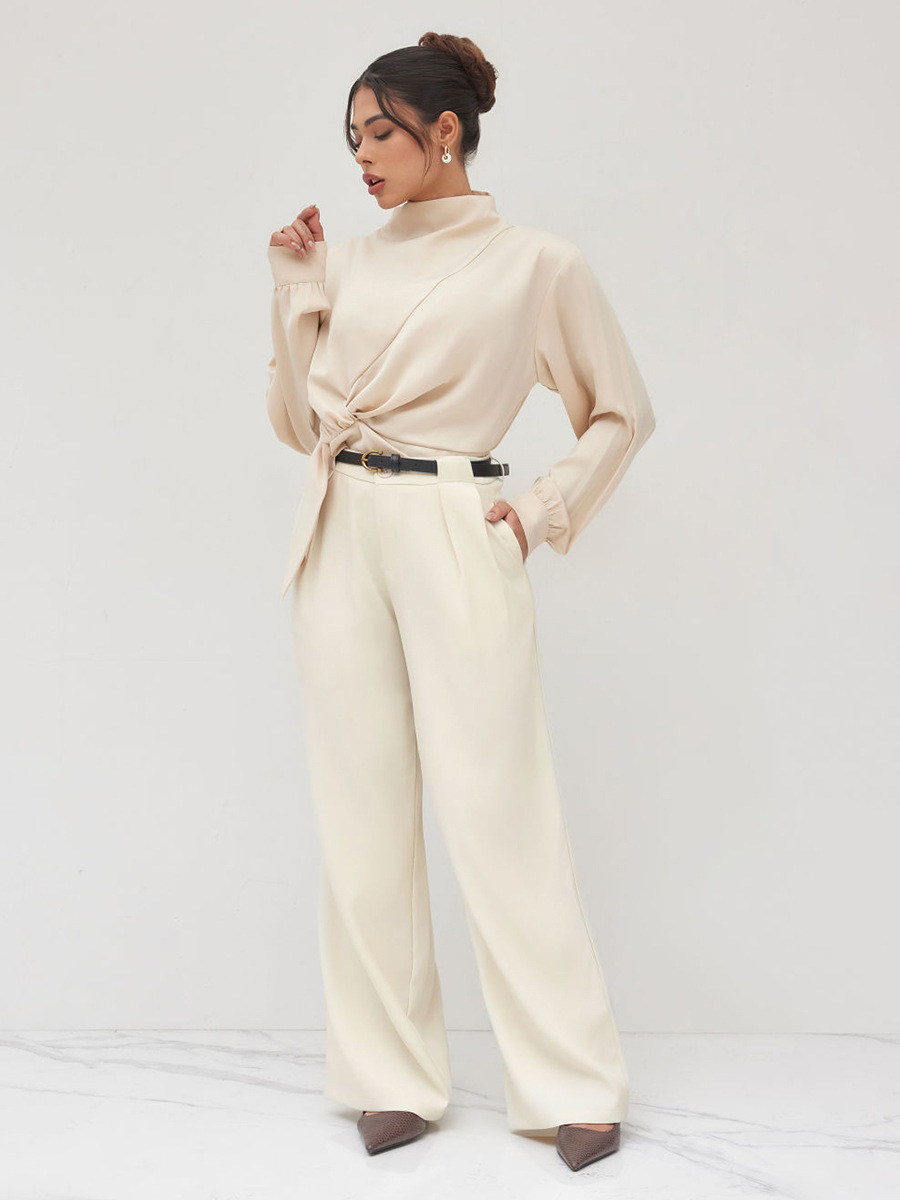Trajes sueltos transfronterizos, pantalones de piernas de camisa, Europa y los Estados Unidos, otoño y invierno de 2025, nuevos pantalones rectos de cintura baja, temperamento de pantalones de viaje, mujeres image 4