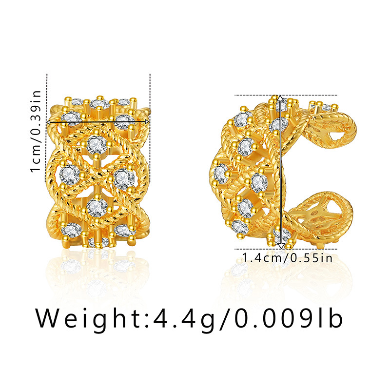 Brass Plated 18K Real Gold Ear Bone Clip Butterfly Animal Design Personalized Ear Clip Zircon Exquisite Small European and American Earrings 12