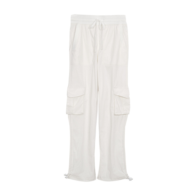 (in Stock) Dance Studio Same Style 2025 New Women's American Retro Work Pants with Drawstring Casual Wear