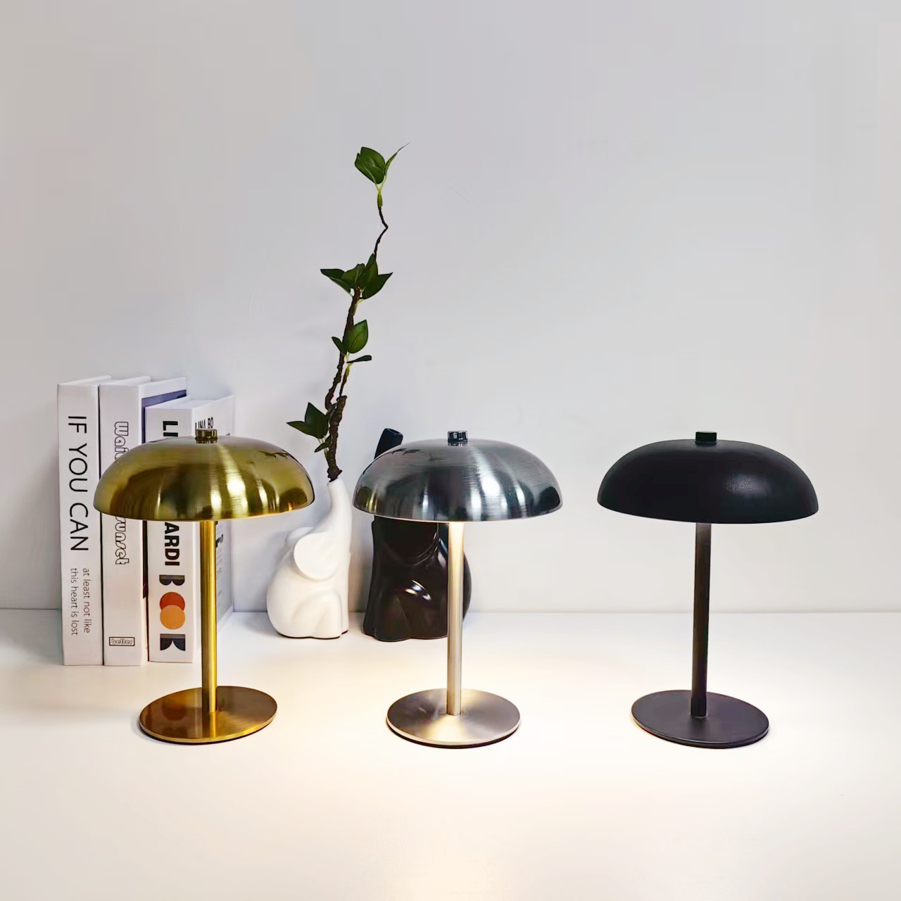 Luz nocturna creativa atmósfera de hongos lámpara de escritorio USB lámpara recargable minimalista atenuable hotel bar dormitorio cabecera estudio
