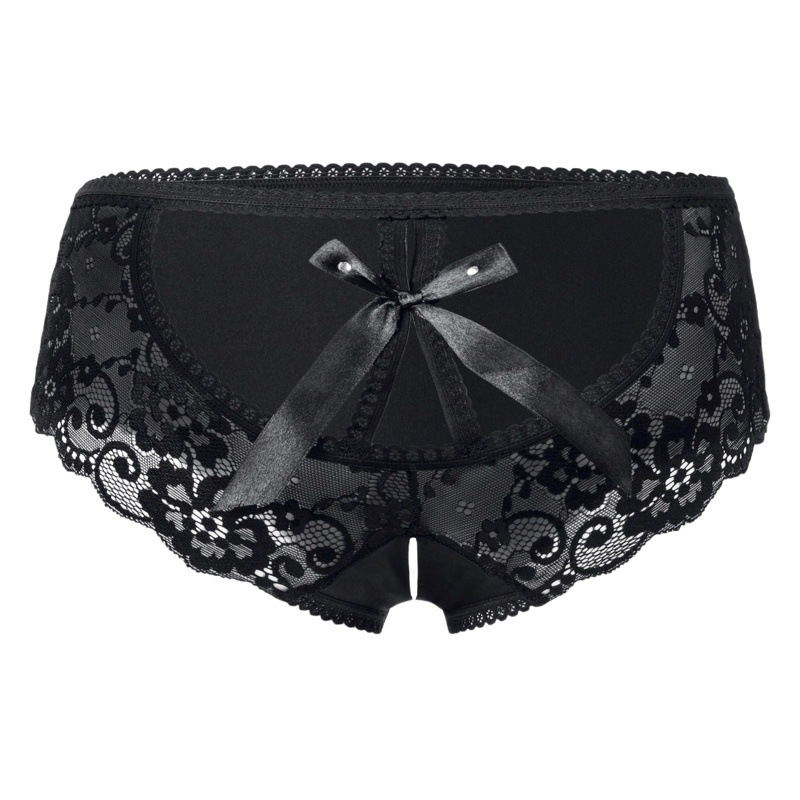 Sexy ropa interior de mujer de encaje abierto espalda ropa interior hueca rhinestone flor cintura baja calzoncillos ropa interior de mujer