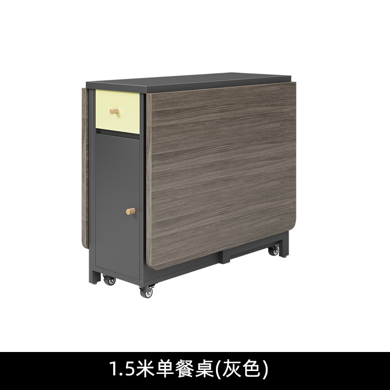 Mesa de comedor de aire de crema plegable y móvil simple para casa pequeña combinación de mesa multifuncional de mesa de comedor