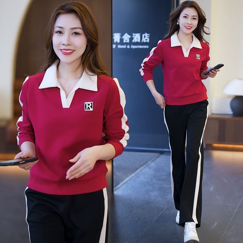 休闲运动套装女2025春秋新款时尚洋气网红爆款时尚休闲跑步两件套|undefined