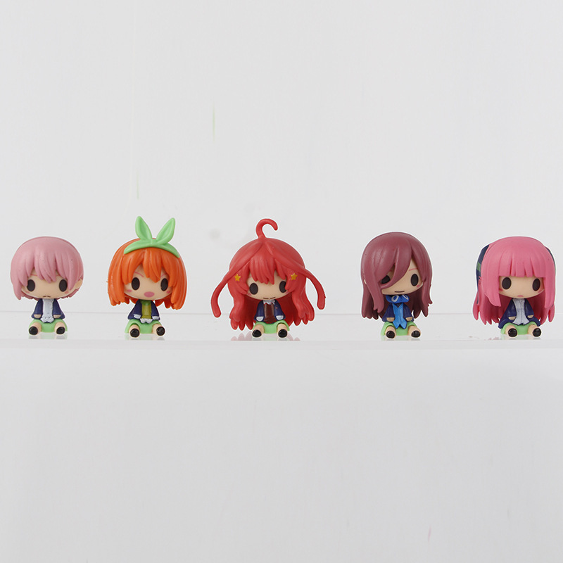 カスタムメイドの五等分の花嫁フィギュア、ブラインドボックス、二次元アニメフィギュア、周辺グッズ、ケーキデコレーション、卓上飾り、ミニチュア|undefined