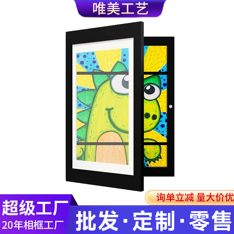 Flip Photo Frame Amazon Cross-border A3A48.5x11 Children's Painting Display Frame Storage KidsArt Magnetic Drawing