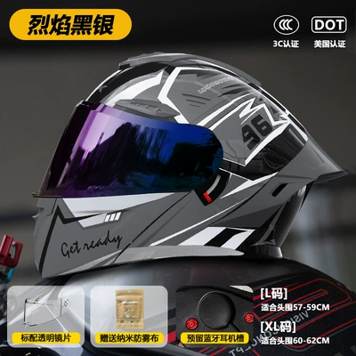 Motosiklet kaskı (dəbilqə) — Women's Cycling Safety Helmet - color-mirror-model-911-face-lift-helmet-flame-black-silver-3cdot-dual-certification-l-size57-59